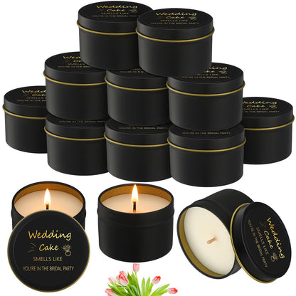 Conelist 8 Pcs Bridesmaid Proposal Gifts Smells Like You're in the Bridal Party Candles Bridesmaid Gifts Natural Soy Wax Candles for Best Friends(Black,Retro)