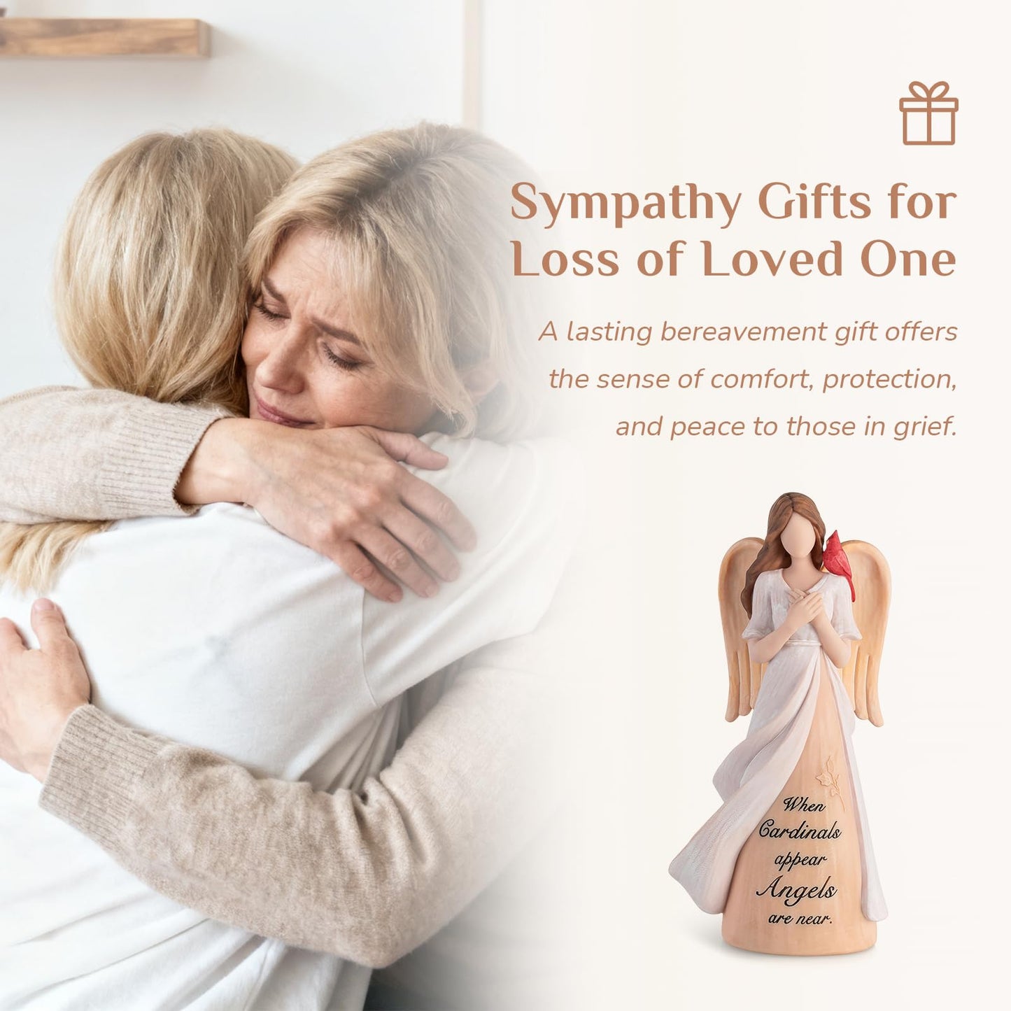 Storieme Cardinal Memorial Gifts for Women: Sympathy Gift for Loss of Loved One Mom Sister - Guardian Angel with Cardinal Home Decor