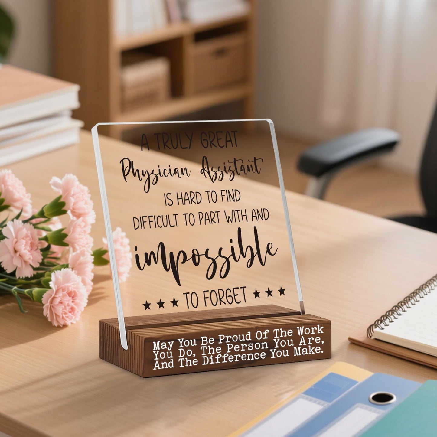 Physician Assistant Thank You Gift Desk Sign, Inspirational Gift for PA Week Retirement Promotion Birthday, Appreciation Office Decor for Women Men, Recognition Plaque from Patient Coworker TZ287