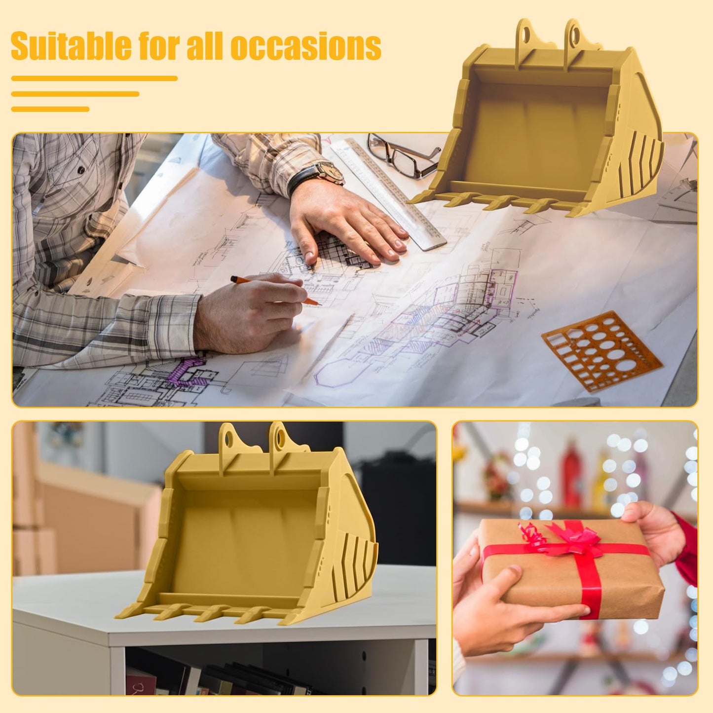 Construction Vehicle Business Card Holder, Creative 3D Printed Business Card Holder for Desk, Decorative Business Card Display for Office and Workshop