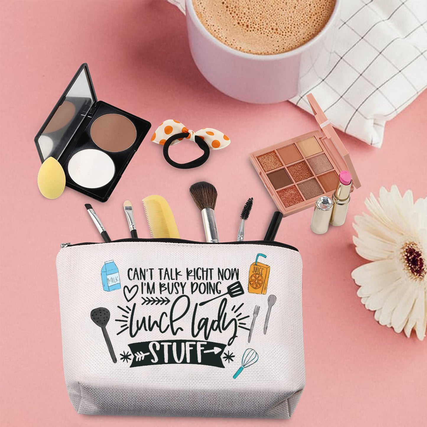 TSOTMO Lunch Lady Survival Kit Bag - Cafeteria Worker Zipper Pouch for Women - Thank You Gift for Lunch Crew