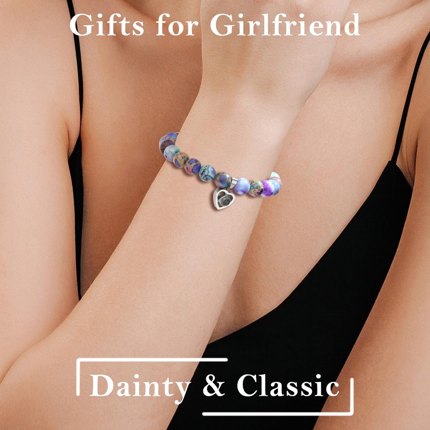 Natural Stone Bracelet for Girls Women, Mothers Day Gifts for Mom/Bonus Mom/Mother in Law/New Mom/Nana/Gigi, Birthday Gifts for Daughter/Sister/Best Friend/Wife/Girlfriend