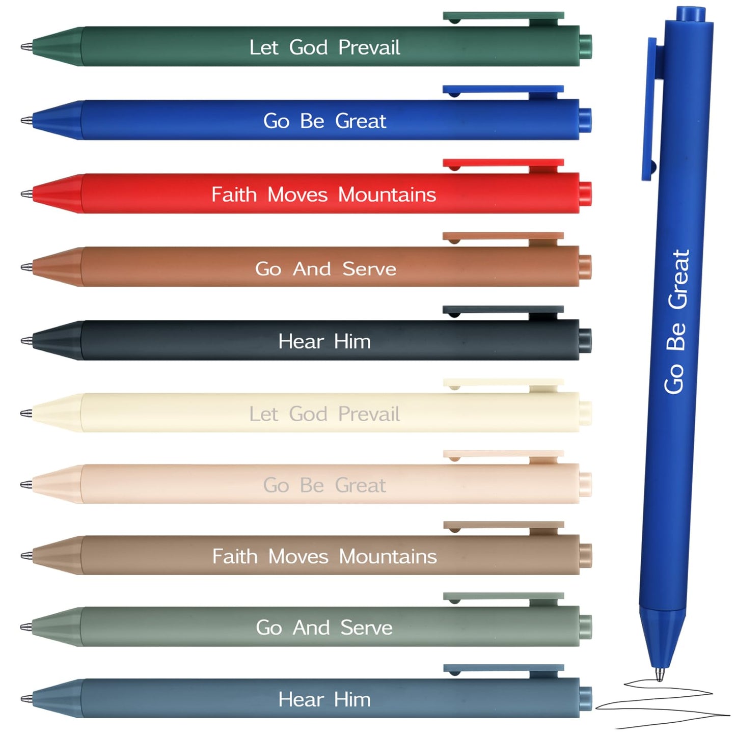 Tenceur 20 Pcs LDS Mormon Pens Lds Youth Theme Ballpoint Pens Bishop Christian Faith Baptism Gifts for Women Men Teens Office School