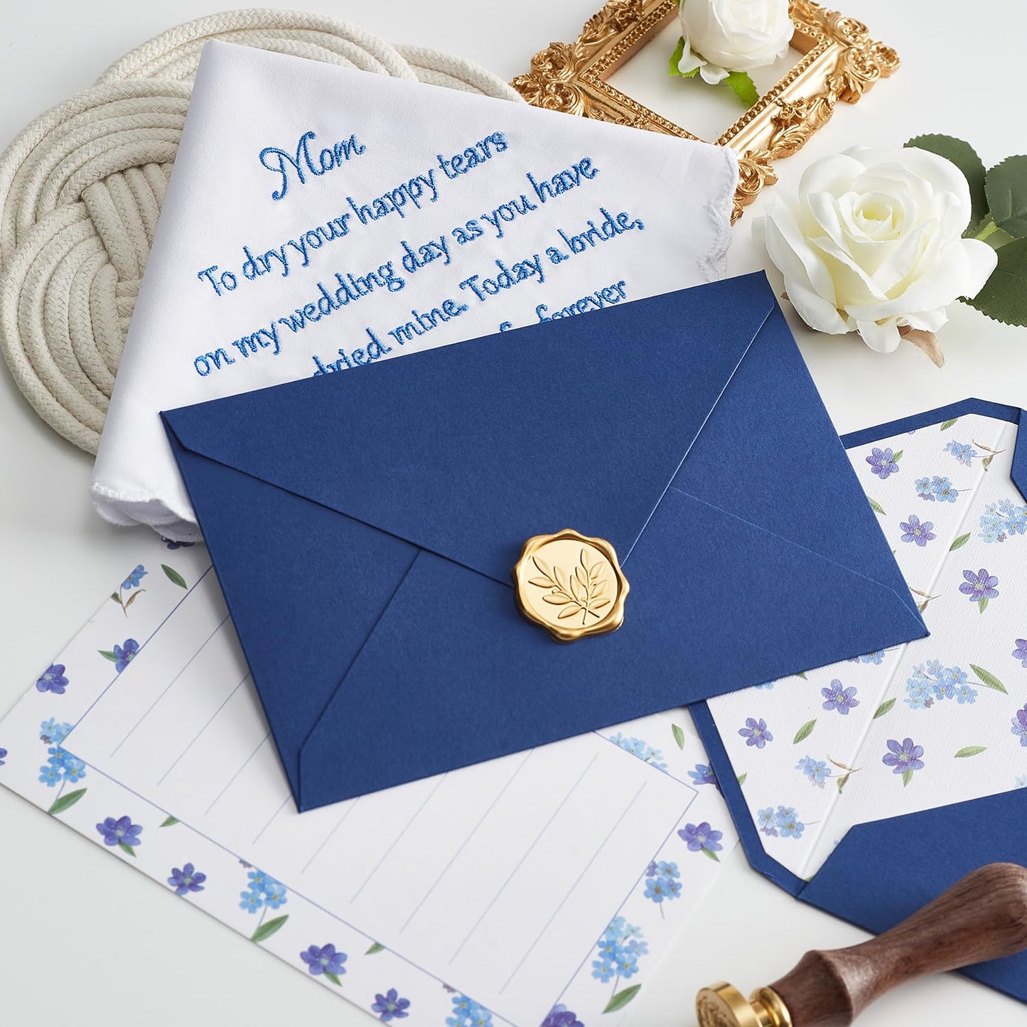 Mother of the Bride Gifts Wedding Handkerchief, AKI-106E-Mom