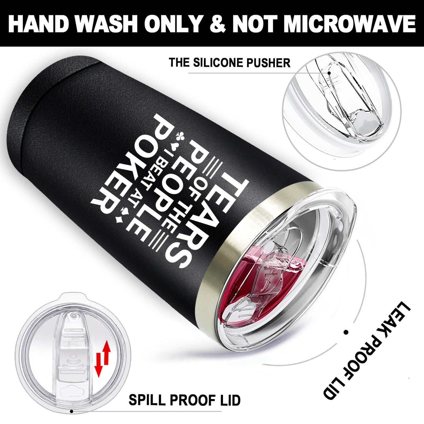 SpenMeta Poker Gifts for Men, Players, Lovers - Tears of the People I Beat at Poker - 20 Oz Tumbler Cup