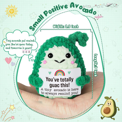 MY-ALVVAYS Positive Avocado Crochet Gift for Graduation Student Teen Girls, Congratulations Gifts for Women Birthday Daughter, Good Luck Emotion Cheer Support Deco Gift for College Sister