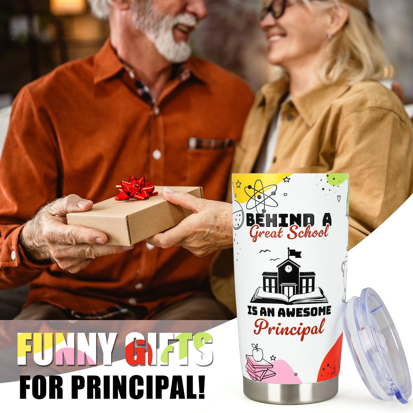 Principal Appreciation Gifts - Principal Christmas Birthday Gifts for Men Women - Teacher Appreciation Day Gift for Principals - Principals Day Gift Ideas from Student - 20oz Tumbler