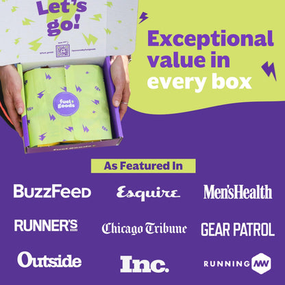 The RunnerBox® by Fuel Goods - Best Running Gift Box for Women and Men, 10-12 Runner Essentials for Training, Recovery, and Race Day; Marathon Gifts