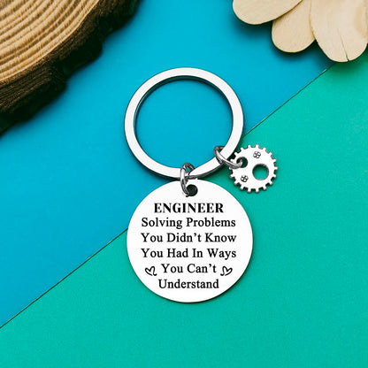 Engineer Keychain - Funny Engineering Student Gift for School Graduation, Mechanical, Architectural, Civil, and Software Engineers - Teacher Appreciation