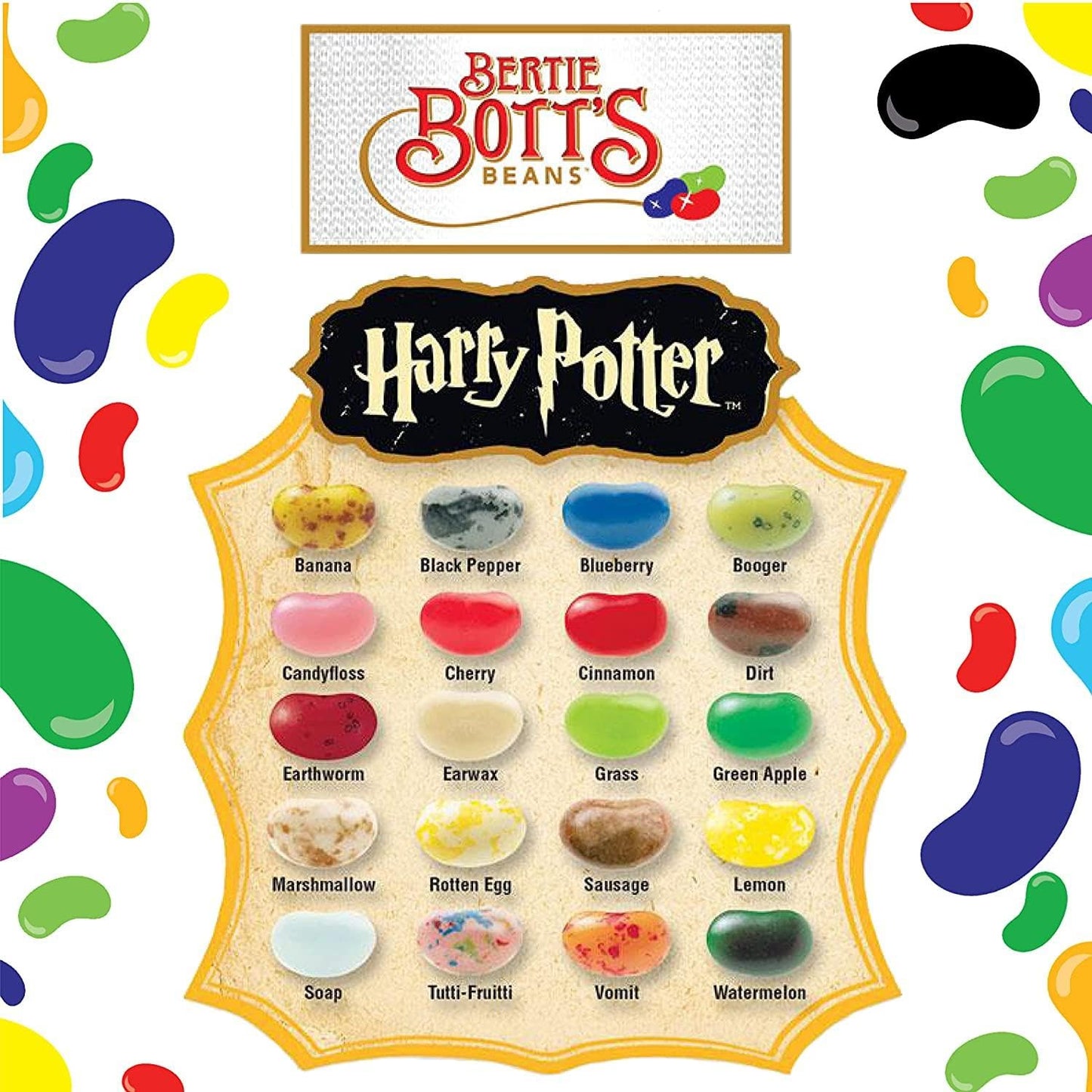 Jelly Belly Harry Potter's Favorites, Gift Pack of 4 (Butterbeer Barrel Tin, Bertie Bott's Every Flavor Jelly Beans, & Jelly Slugs Chewy Candy)