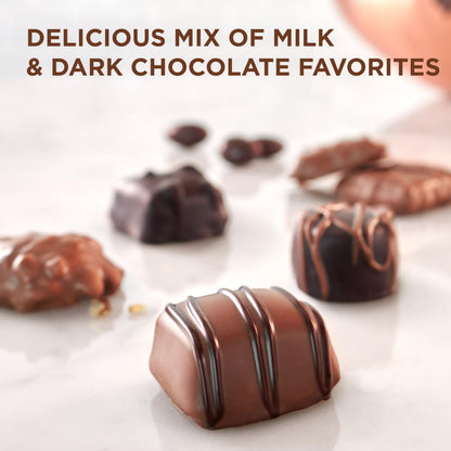 Russell Stover, Assorted Milk and Dark Chocolates, Chocolate Gift Box, 9.4 Ounce (17 Pieces)