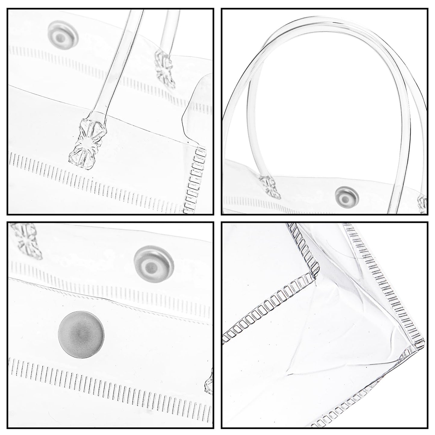 ZENFUN 80 Pack Clear PVC Gift Bags with Handles, Small Reusable Plastic Party Favor Bags, Transparent Goodie Bags Bulk for Wedding, Baby Shower, Birthday, Shopping Retail (6.3 x 5.9 x 2.7 Inch)