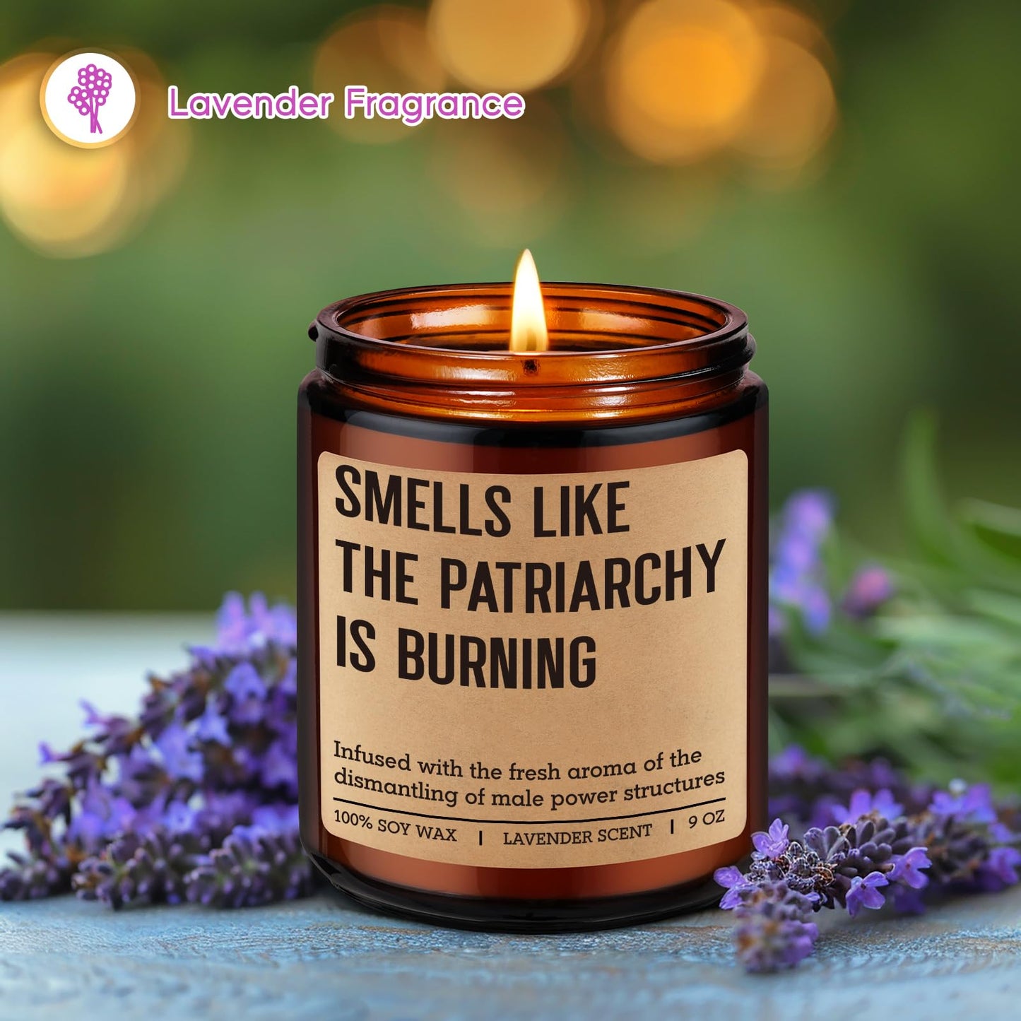 Miracu Anti-Patriarchy Candle, Feminist Gifts Women, Empowerment, Breakup, Mothers Day Birthday Liberal Gifts for Feminists Activists Lesbian Woman Her, Equal Womens Rights, Feminism Girl Power Decor