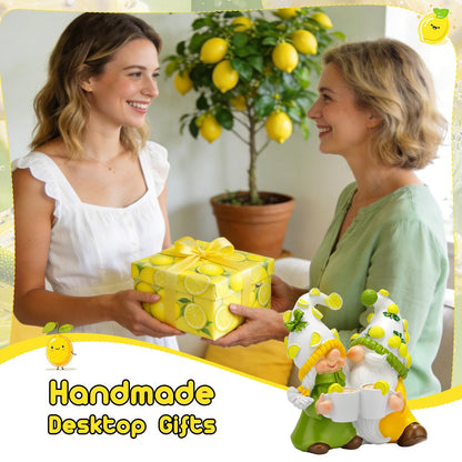 Lemon Gnome Decor Lemon Themed Gifts for Women Summer Gnomes Lemon Decorations for Home Kitchen Tiered Tray Table Ornaments Indoor