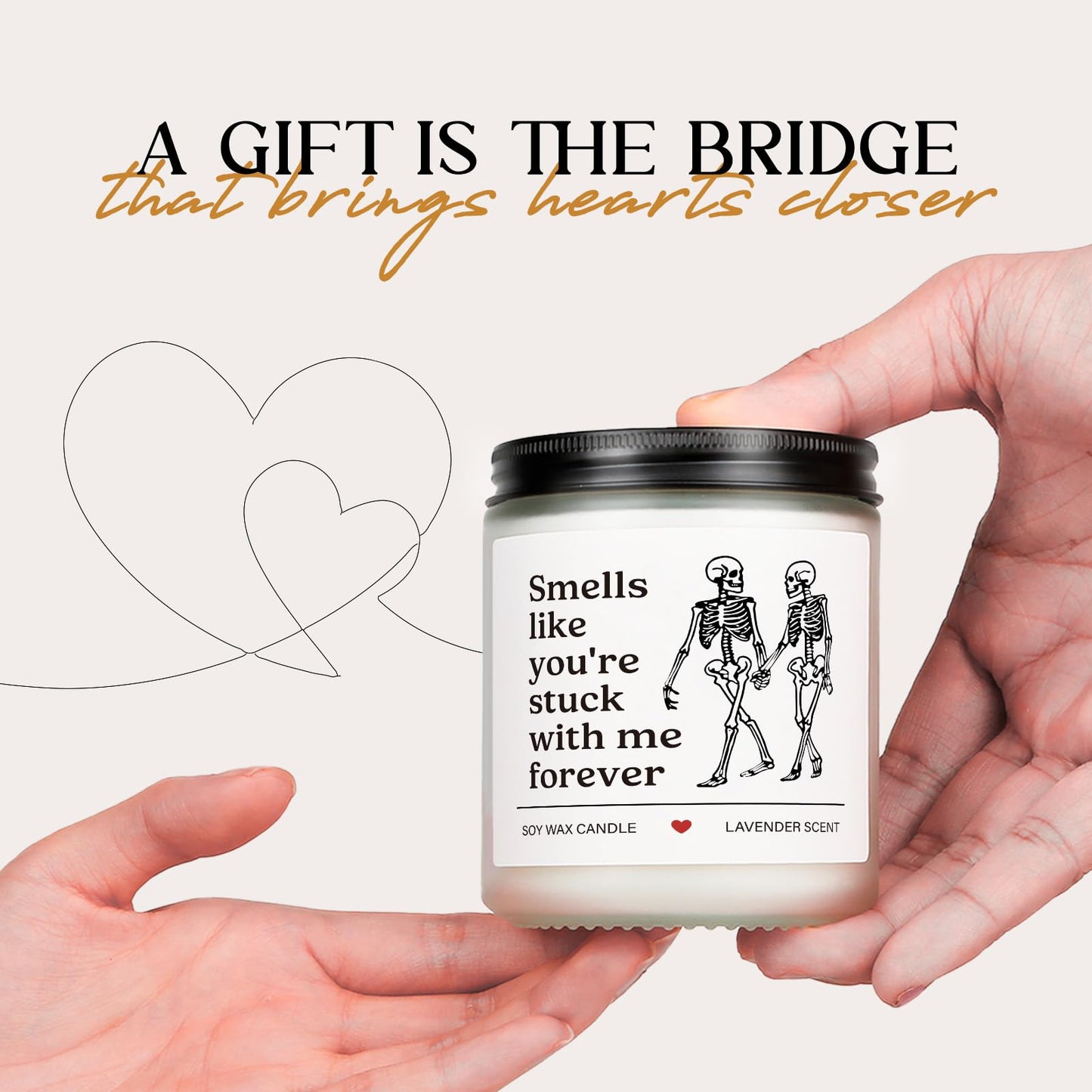 AceThrills Wife Gifts for Wife Birthday Gift Ideas, Girlfriend Birthday Gifts for Girlfriend, Anniversary Candle Gift for Women - 7 Oz Lavender Scented Candles (Stuck with Me Forever)
