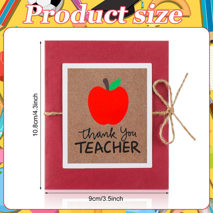 Skyygemm Teacher Gift Card Book Sleeves 5 Card Slots Teacher Appreciation Week Gift Cardholder 4.25 x 3.54 Inch Thank You Money Booklet for Appreciation Holiday Ornament