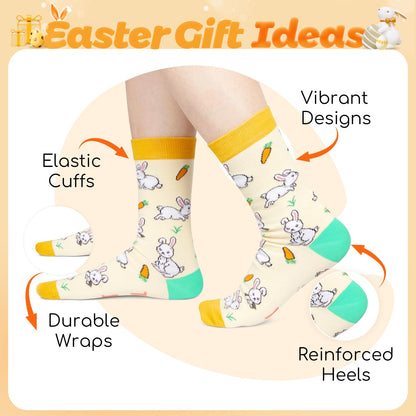 HAPPYPOP Novelty Animal Gifts - Goat Cow Pig Horse Socks for Men, Women & Teens