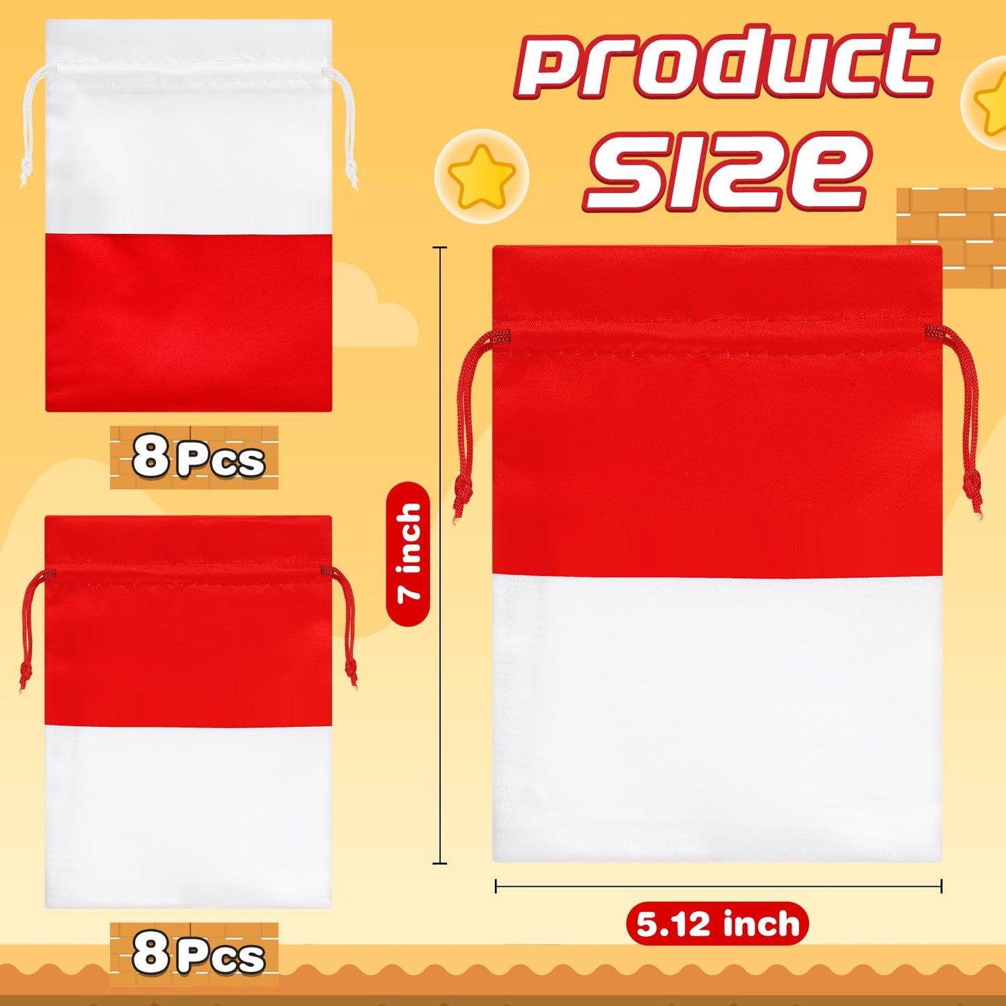 Locmeo 16 Pcs Cartoon Animation Party Gift Bags Drawstring Bags Animation Themed Supplies Birthday Party Decoration for Kids Cartoon Supplies
