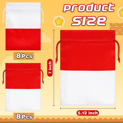 Locmeo 16 Pcs Cartoon Animation Party Gift Bags Drawstring Bags Animation Themed Supplies Birthday Party Decoration for Kids Cartoon Supplies
