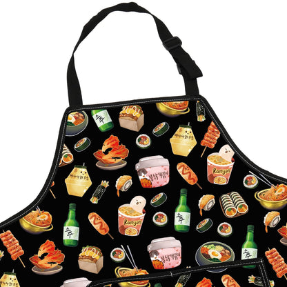 G2TUP Korean Kitchen Apron Korean Food Gifts Korean Ramen Apron Kimchi Lover Gifts Korea Seoul Apron
