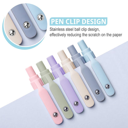 Fenmay Gel Pens, 6 Pcs Smooth Writing Pens No Bleed & Smear, Black Ink Cute Pens Fine Point (0.5mm), Retractable Aesthetic Pens School Office Supplies for Women & Men