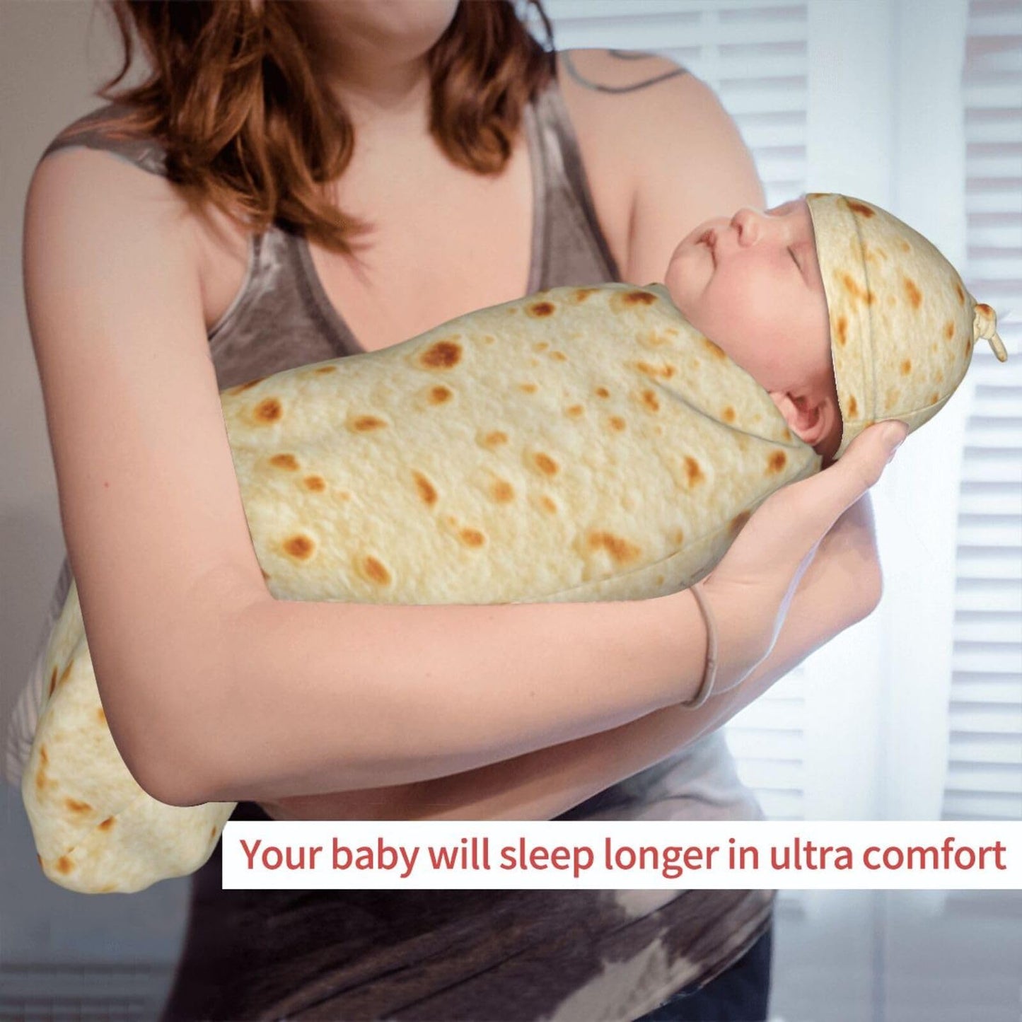 Burrito Newborn Swaddle Blanket for Baby, Soft Swaddling Funny Tortilla Costume Clothes