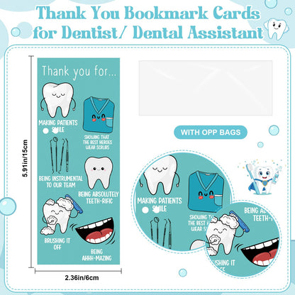 Sinload 24 Sets Oral Health Month Gifts Dental Gifts Teeth Ballpoint Pens with Thank You Cards Dental Appreciation Gift for Dentist Assistant Hygienist Nurse Student Graduation Cna Week Teacher