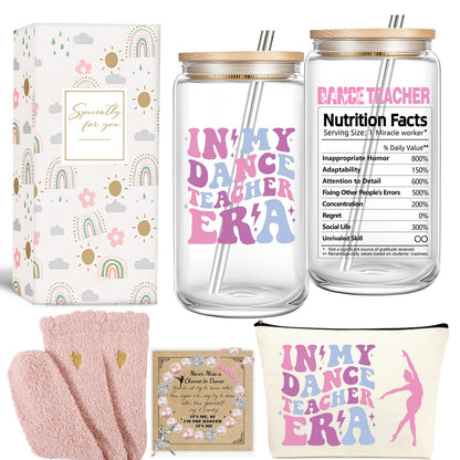 Teacher Gifts for Women Dance Teachers Appreciation Gift 16oz Dance Teacher Tumbler Unique Gifts Thank You Basket Box for Teachers Day/Retirement/Christmas