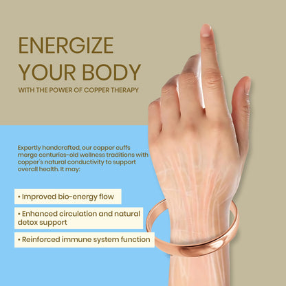 Healing Monk Pure Copper Bracelet for Men & Women – Handmade Uncoated Copper Jewelry Cuff – Adjustable Healing Copper Bracelets for Arthritis – Mens & Womens Copper Cuff Pulsera de Cobre