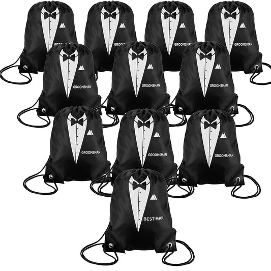 Eccliy 12 Pieces Groomsman Gift Bags for Wedding Include 1 Best Man and 11 Groomsman Proposal Bags Party Favor Bags for Groomsman Father's Birthday Anniversary Wedding Party Supplies