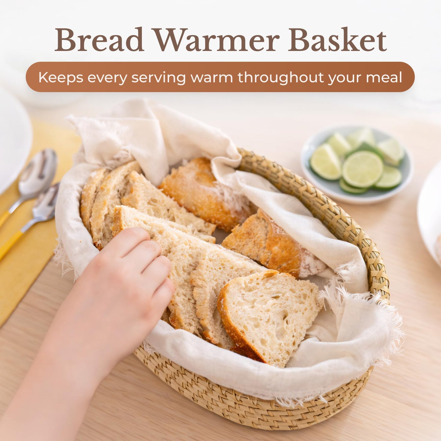 Bread Warmer Basket with Stone - Bread Baskets for Serving Tortilla, Sourdough Maker, House Warming Gifts New Home, Terracotta, Bakers Gift for Kitchen, Women, Men, Birthday, Hostess Farmhouse