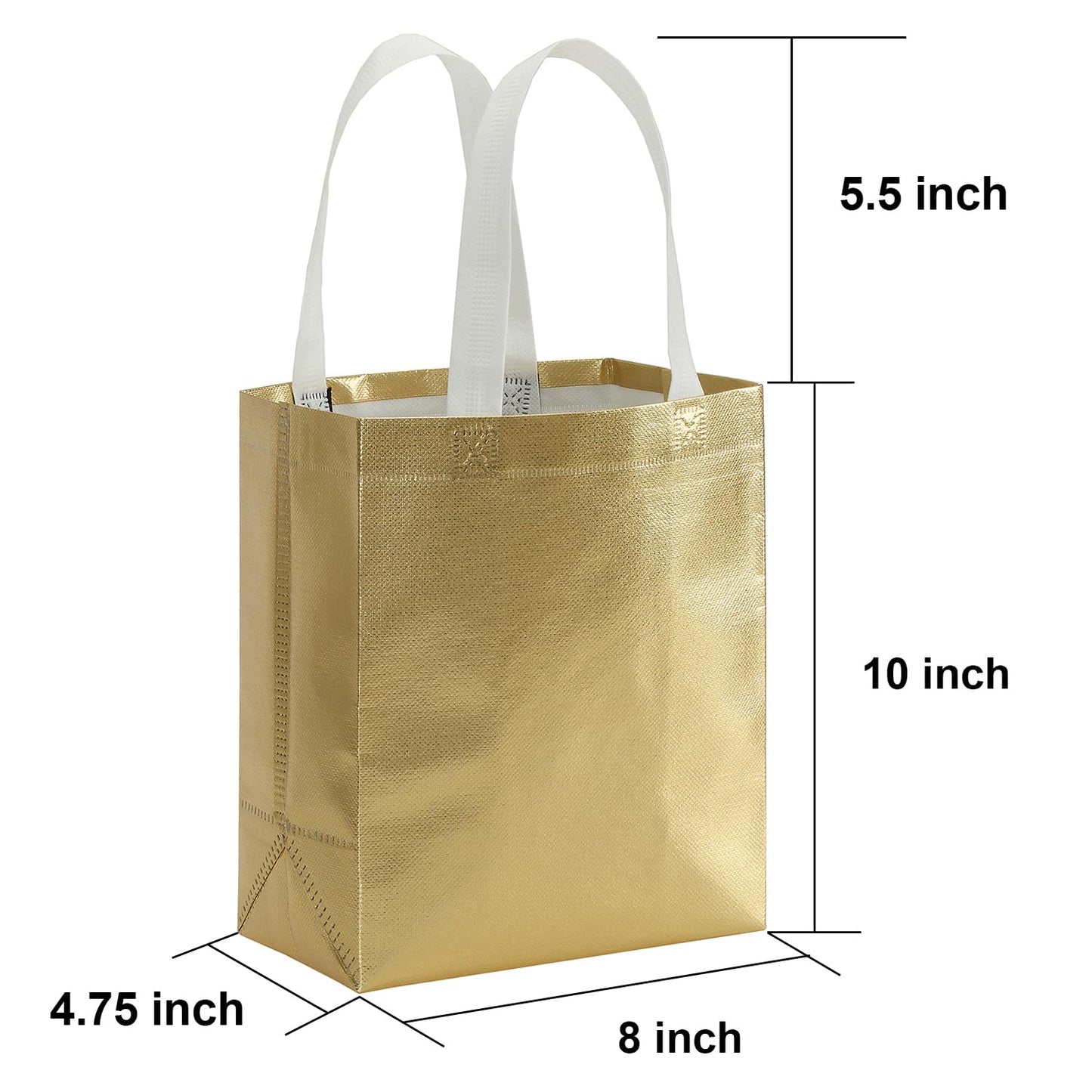 Tosnail 40 Pack 10 x 8 Inch Reusable Present Gift Bag, Medium Grocery Bags, Shopping Tote Bag for Weddings, Birthday, Party