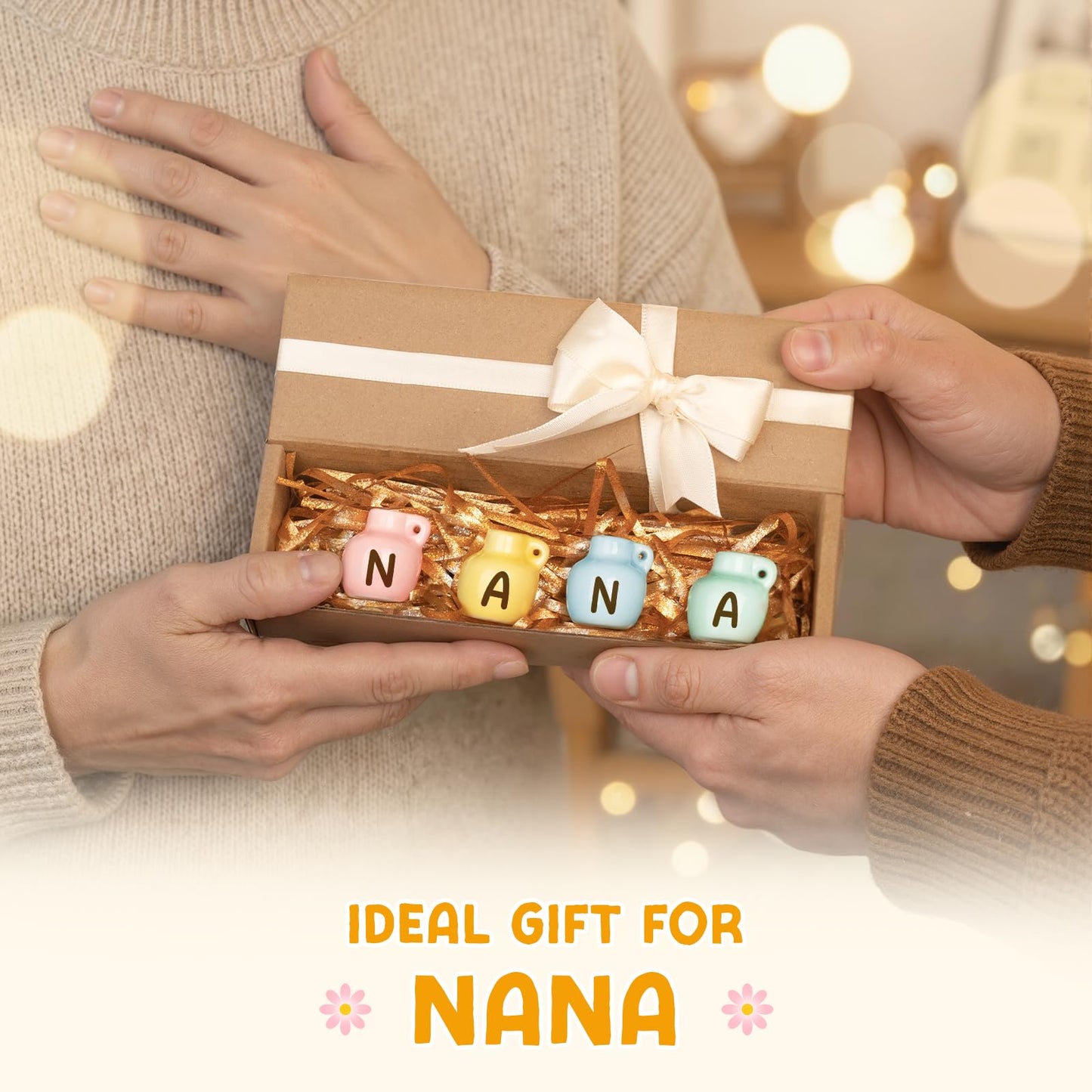 Nana Gifts, Birthday Gifts for Nana from Grandkids, Mini Vase Fridge Magnets for Nan Nanny Grandma for Christmas Mothers Day