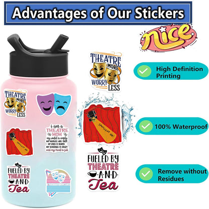 Theatre Stickers,50 PCS Aesthetic Waterproof Stickers,Vinyl Sticker for Water Bottle,Laptop,Phone,Skateboard Sticker (Theatre)