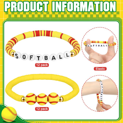 Huquary 24 Pack 2026 Senior Basketball, Baseball, Softbal, Soccer, Tennis, Football, Volleyball Team Gifts Bulk Adjustable Beaded Bracelets Sports Party Favors