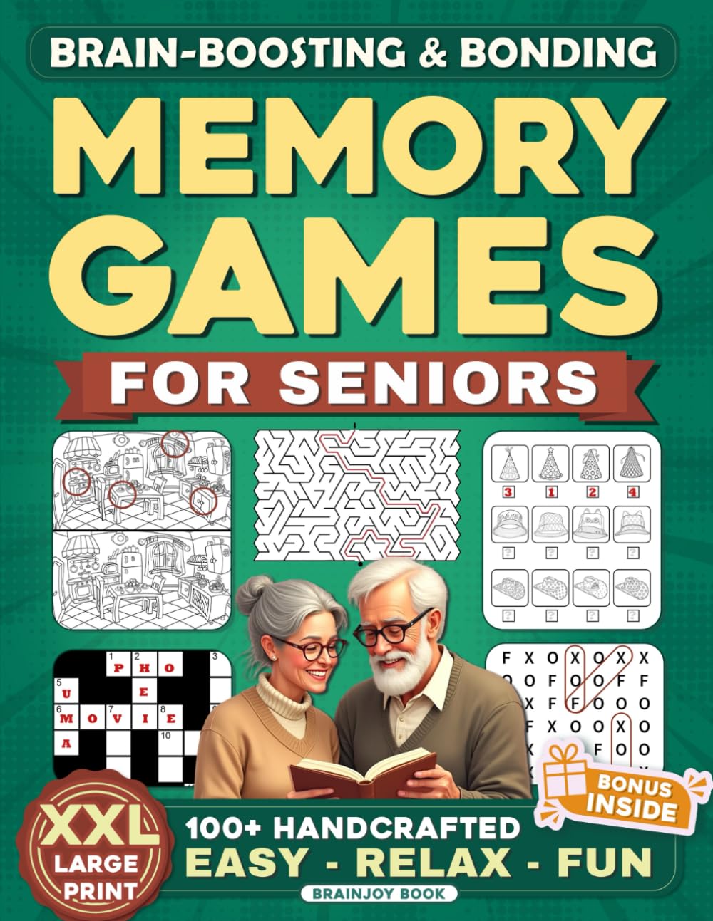 Memory Games for Seniors: Brain Boosting & Bonding Adult Activity Books, Science-Based Large Print Puzzles with Word Search, Crossword and More to ... Dementia (Gifts for Elderly Men & Women)