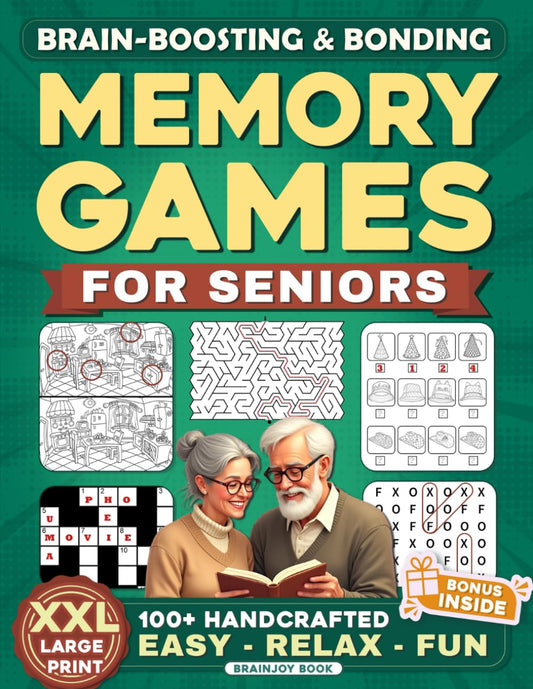 Memory Games for Seniors: Brain Boosting & Bonding Adult Activity Books, Science-Based Large Print Puzzles with Word Search, Crossword and More to ... Dementia (Gifts for Elderly Men & Women)