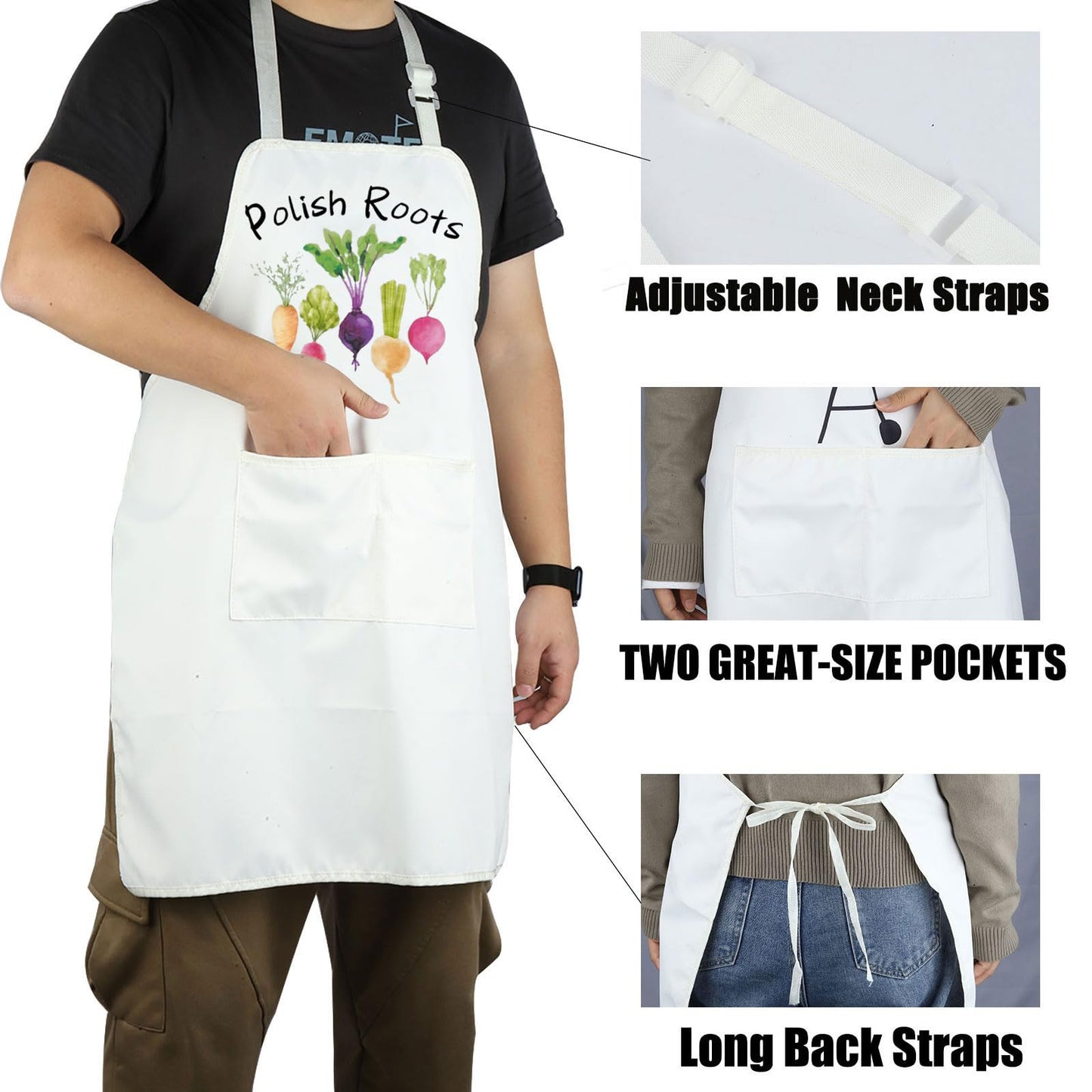 CENWA Polish Roots Adjustable Apron With Pocket Polish Gift Garden Pun Gift Polish Heritage Gift