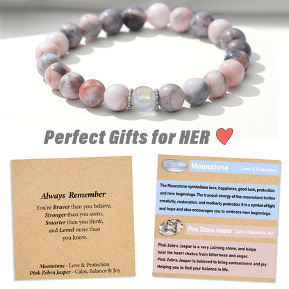 THEMEROL Inspirational Gifts for Kids/Girls/Teens/Women-Love/Encouragement-Natural Crystal Bracelets-Handmade Cute Gifts