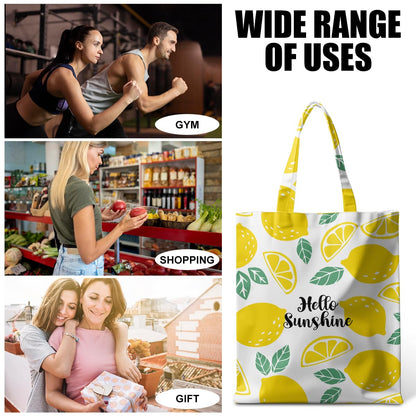 Animal Plant Tote Bag SeaTurtle Butterfly Cat Elephant Gifts Lemon Vegetable Themed Gifts Beach Bag for Camping