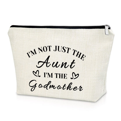 Sazuwu Godmother Aunt Gifts Godmother Gifts from Godchild Baptism Makeup Bag Aunt Christian Proposal Cosmetic Bag Birthday Christmas Mother’s Day Present Travel Pouch