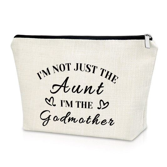 Sazuwu Godmother Aunt Gifts Godmother Gifts from Godchild Baptism Makeup Bag Aunt Christian Proposal Cosmetic Bag Birthday Christmas Mother’s Day Present Travel Pouch