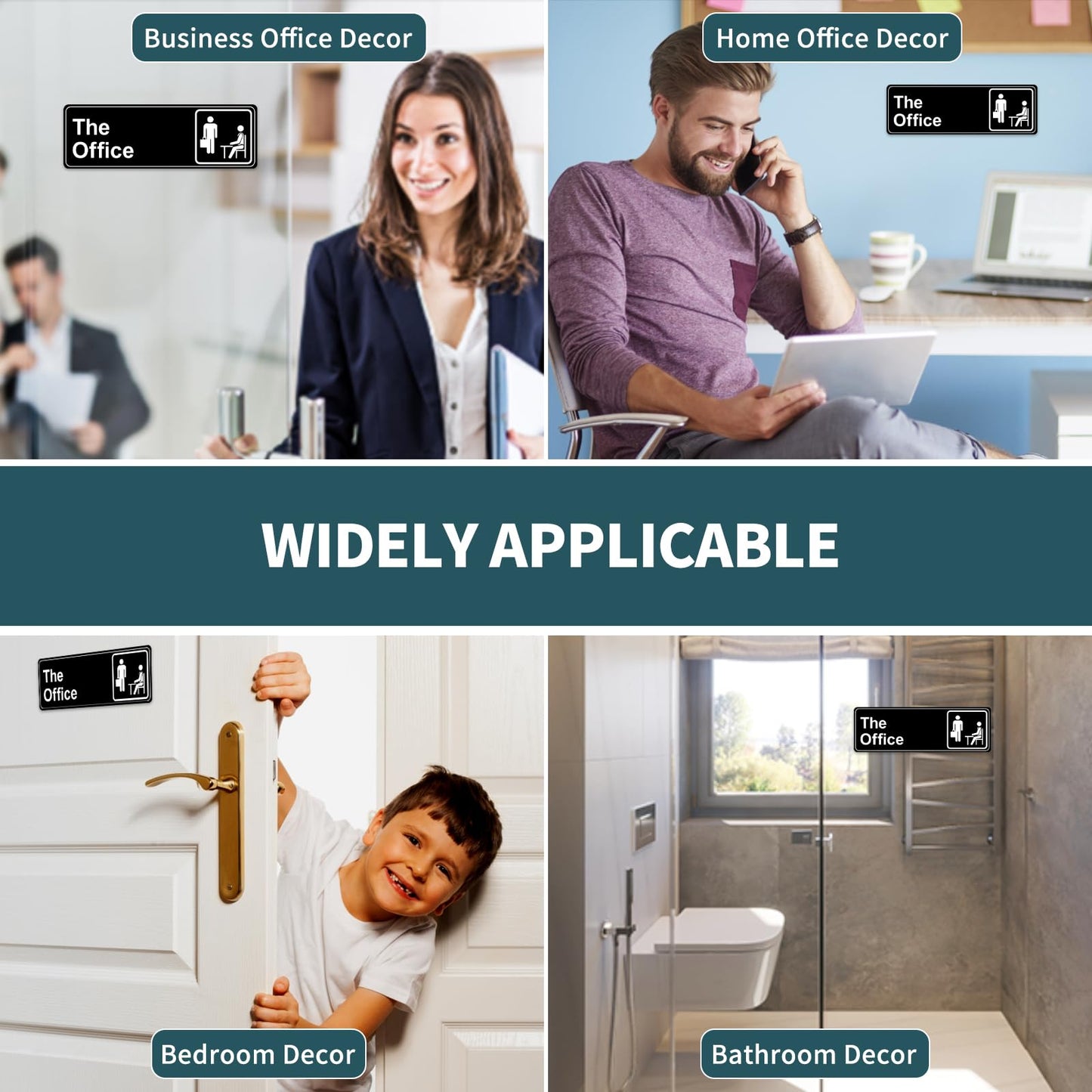 The Office Sign, 9 × 3 Inch Main Official Self Adhesive Office Sign for Door or Wall, Easy Installation, Premium Acrylic Design for Your Home Office/Business, Best Gift for Fans of The Office