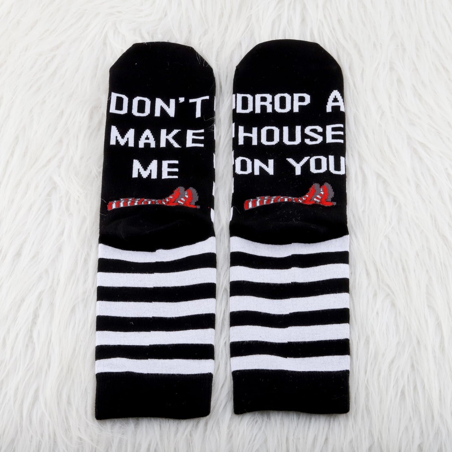 BDPWSS Wizard Movie Gifts Dorothy Ruby Gifts Ruby Red Slippers Gift Don't Make Me Drop a House On You Dorothy Fans Socks