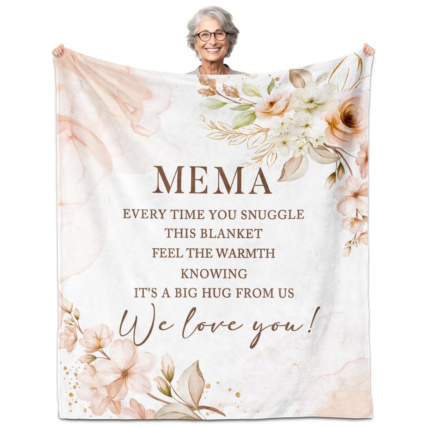 Mema Gifts, Gifts for Mema, Memas Birthday Gift, Mema' Blanket 60" x 50", Mema's Gift for Grandma, Mema's Gift' from Grandkids, Gift' for Memas Mother's Day Christmas