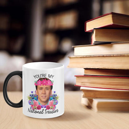 WECE You're My National Treasure Morphing Coffee Mug Heat Reveal Color Change Mug Gift Idea 11 Ounces