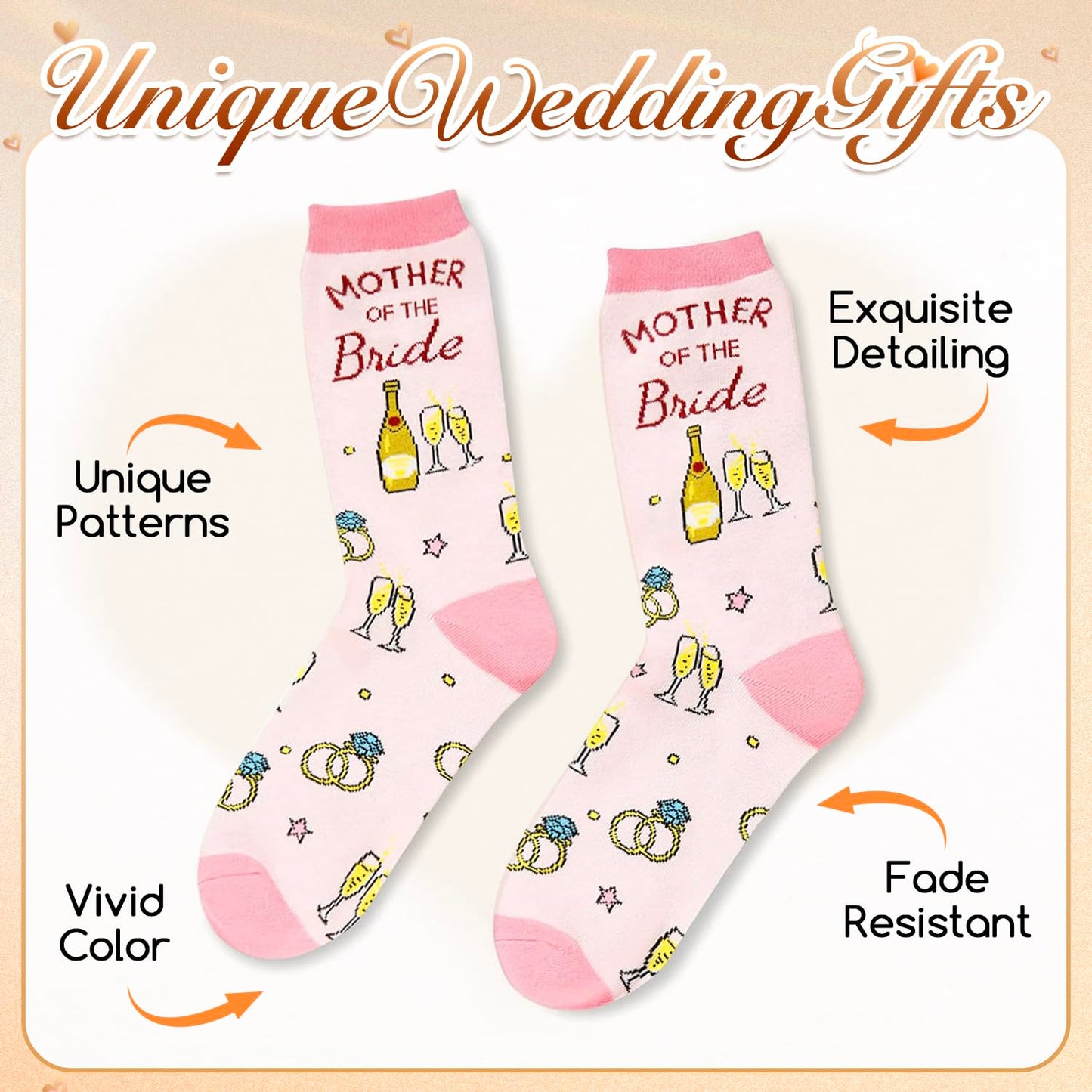 HAPPYPOP Wedding Gifts for Bride Groom - Mother & Father of the Bride & Groom Wedding Socks