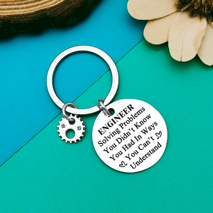 Engineer Keychain - Funny Engineering Student Gift for School Graduation, Mechanical, Architectural, Civil, and Software Engineers - Teacher Appreciation