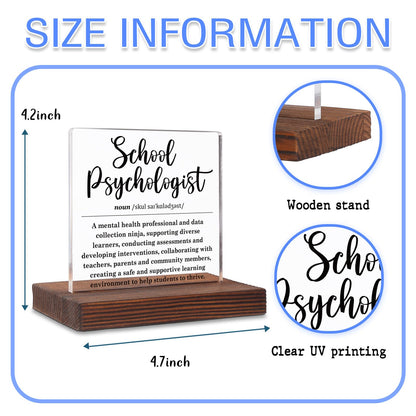 School Psychologist Gifts for Women, School Psychologist Office Sign, Thank You Gifts for School Psychologist, Funny Desk Signs for Women Office Acrylic Sign Plaque SL65