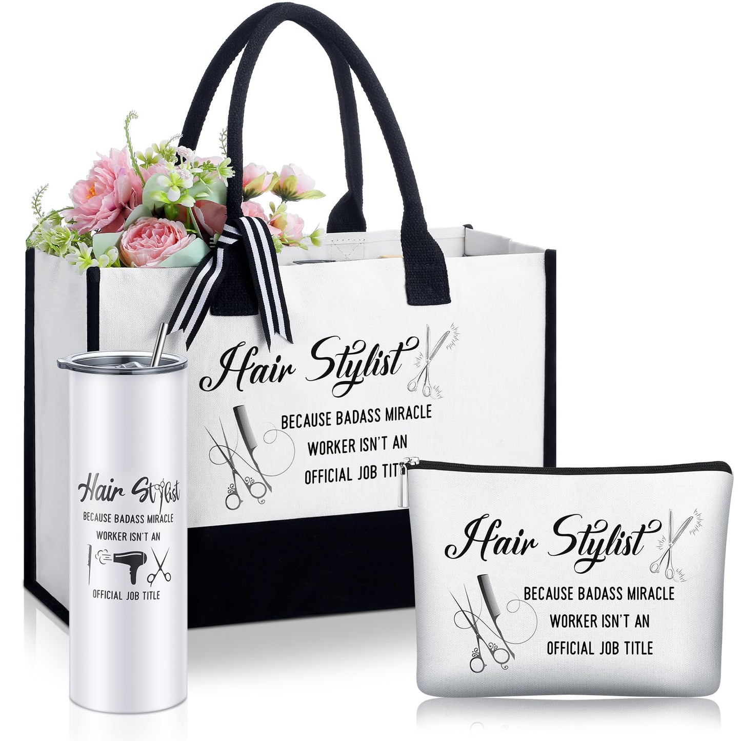 Sieral 3 Pcs Beauty School Graduation Gifts Best Hair Stylist Gift for Women Including Insulated Tumbler with Lid Stainless Steel Mug for Hairdresser Appreciation Gifts